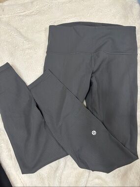 lululemon athletica Ribbed Gray High-Rise Leggings